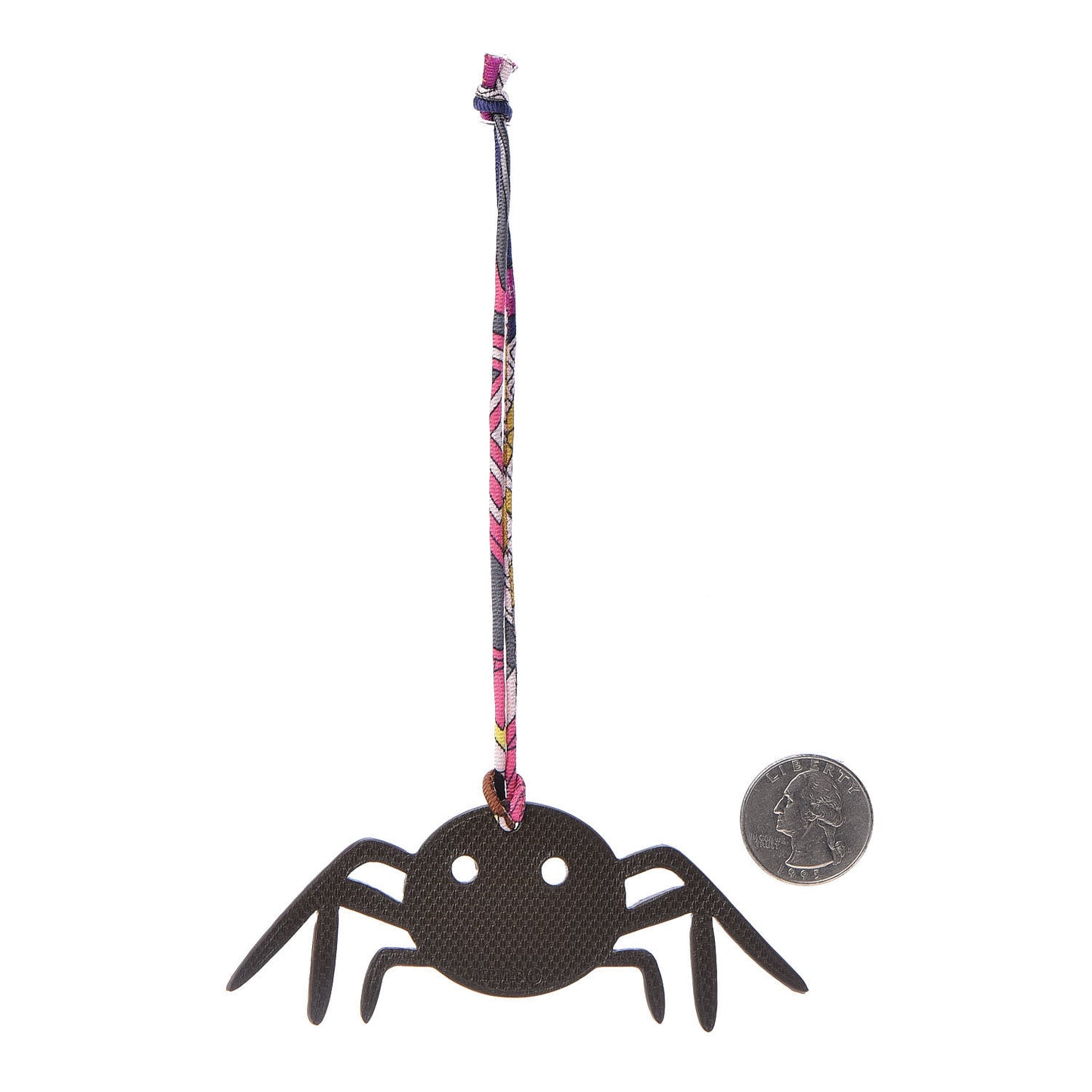 Grain d'H Togo Petit H Spider Bag Charm Eucalyptus Black