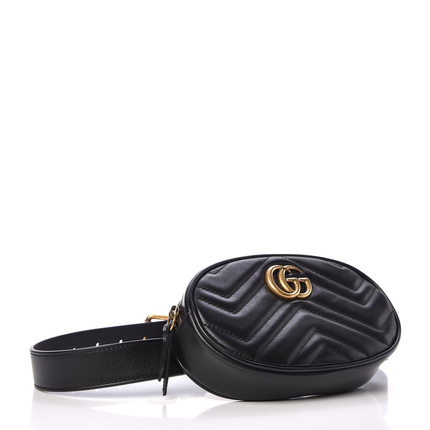 Calfskin Matelasse GG Marmont Belt Bag 75 30 Black
