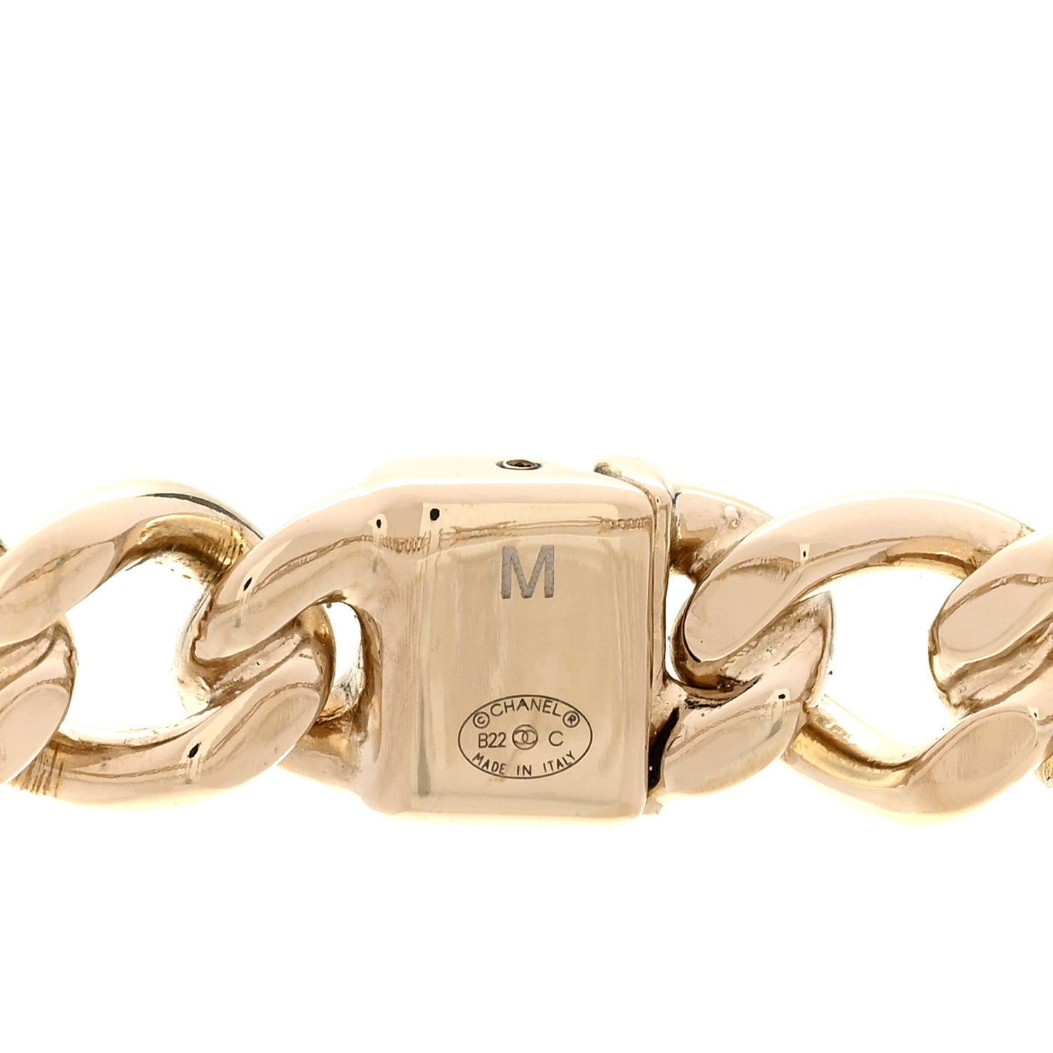 Chanel Metal CC Chain Link Choker Necklace M Gold 4 of 4
