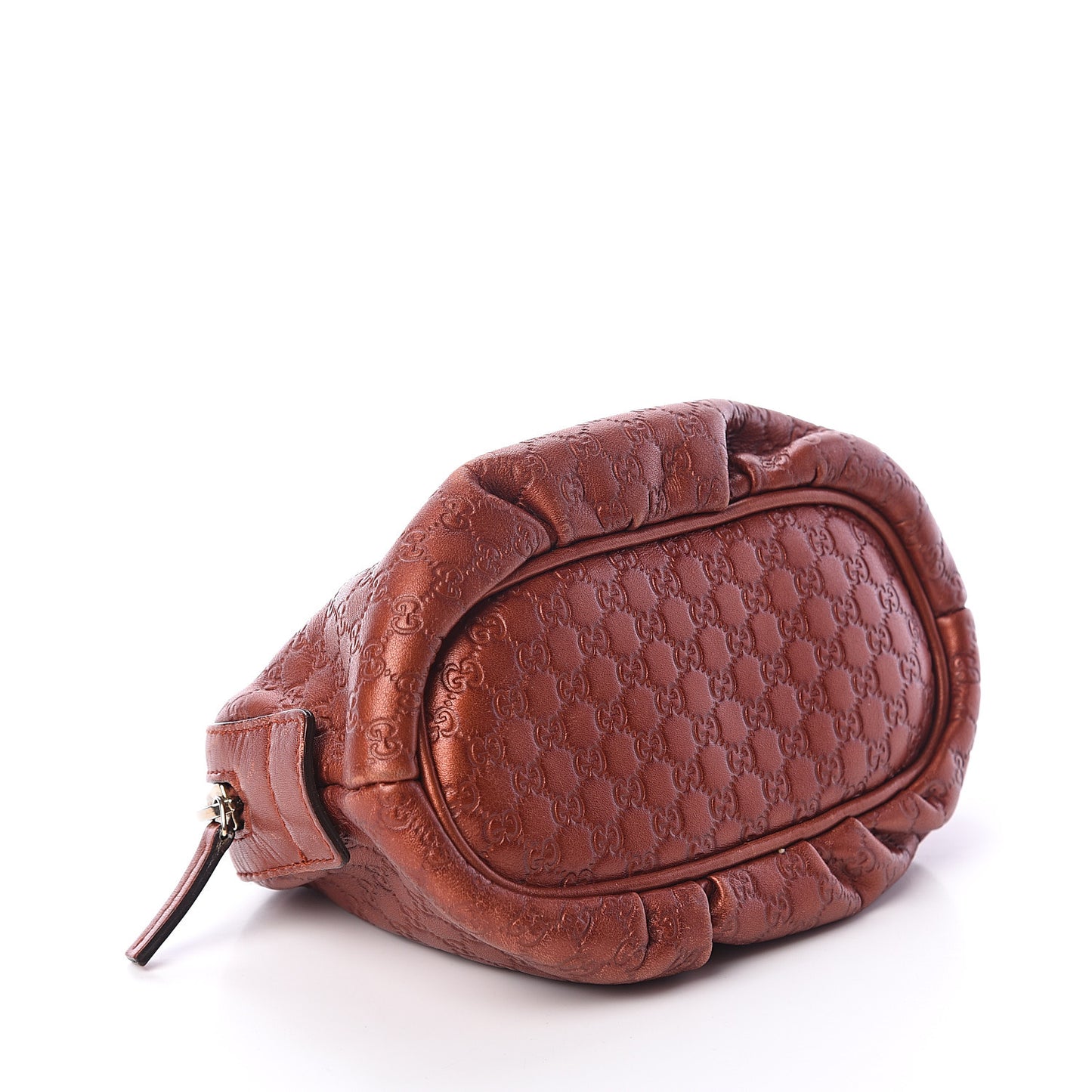 Metallic Microguccissima GG Cosmetic Case Burnt Orange