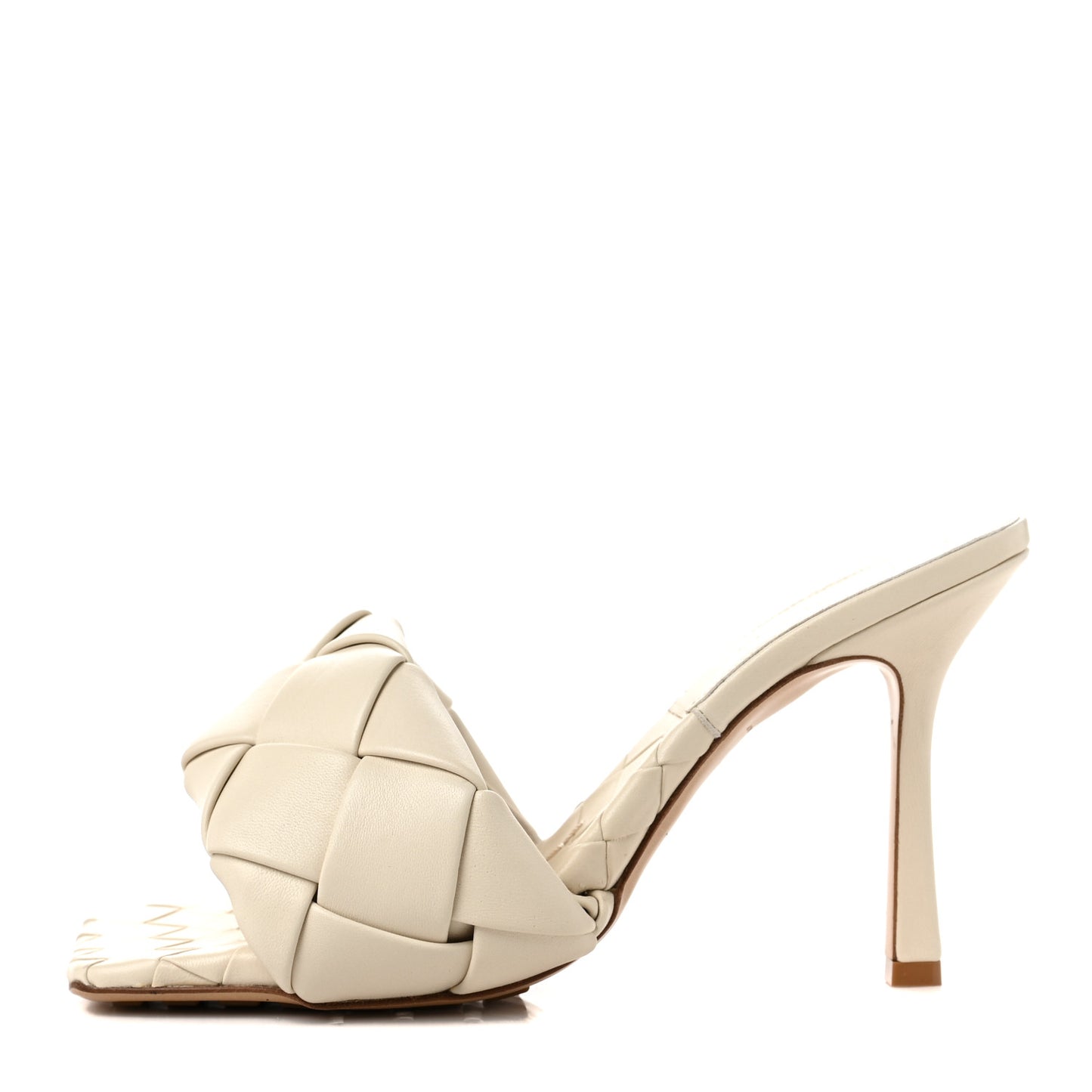 Nappa Maxi Intrecciato Lido Mule Sandals 38.5 Wax