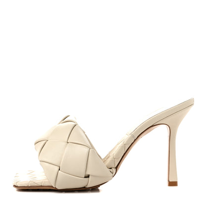 Bottega Veneta Nappa Maxi Intrecciato Lido Mule Sandals 38.5 Wax 1 of 8
