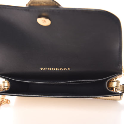 Burberry Metallic Soft Grain Calfskin Mini Phone Buckle Bag Gold 5 of 11