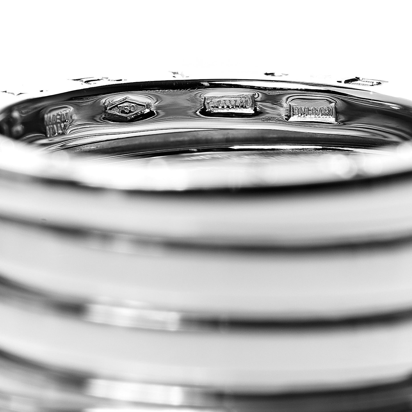 18K White Gold B.Zero1 Four-Band Ring 52 6