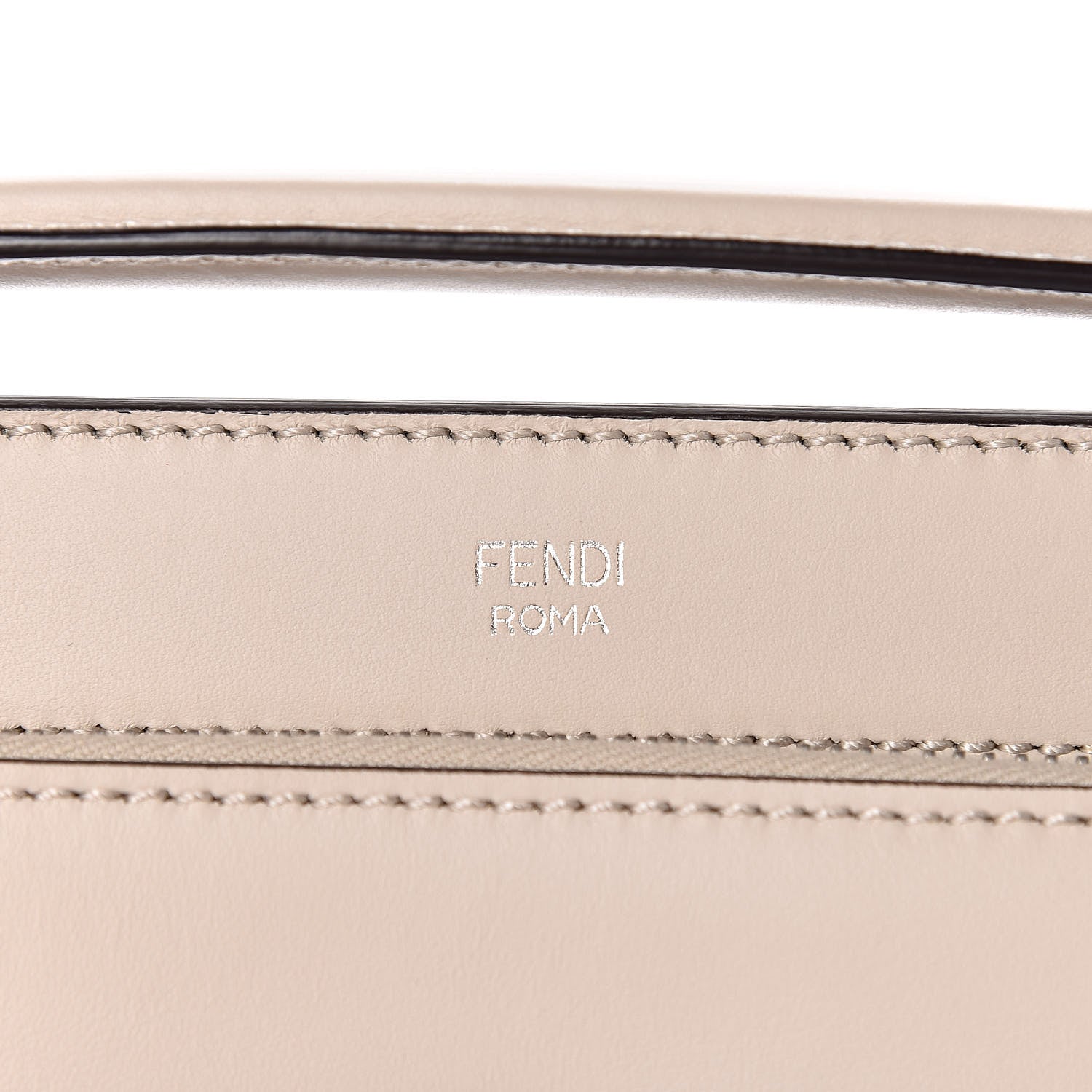 Fendi Vitello Baltico Dolce DotCom Satchel Latte Black 8 of 13