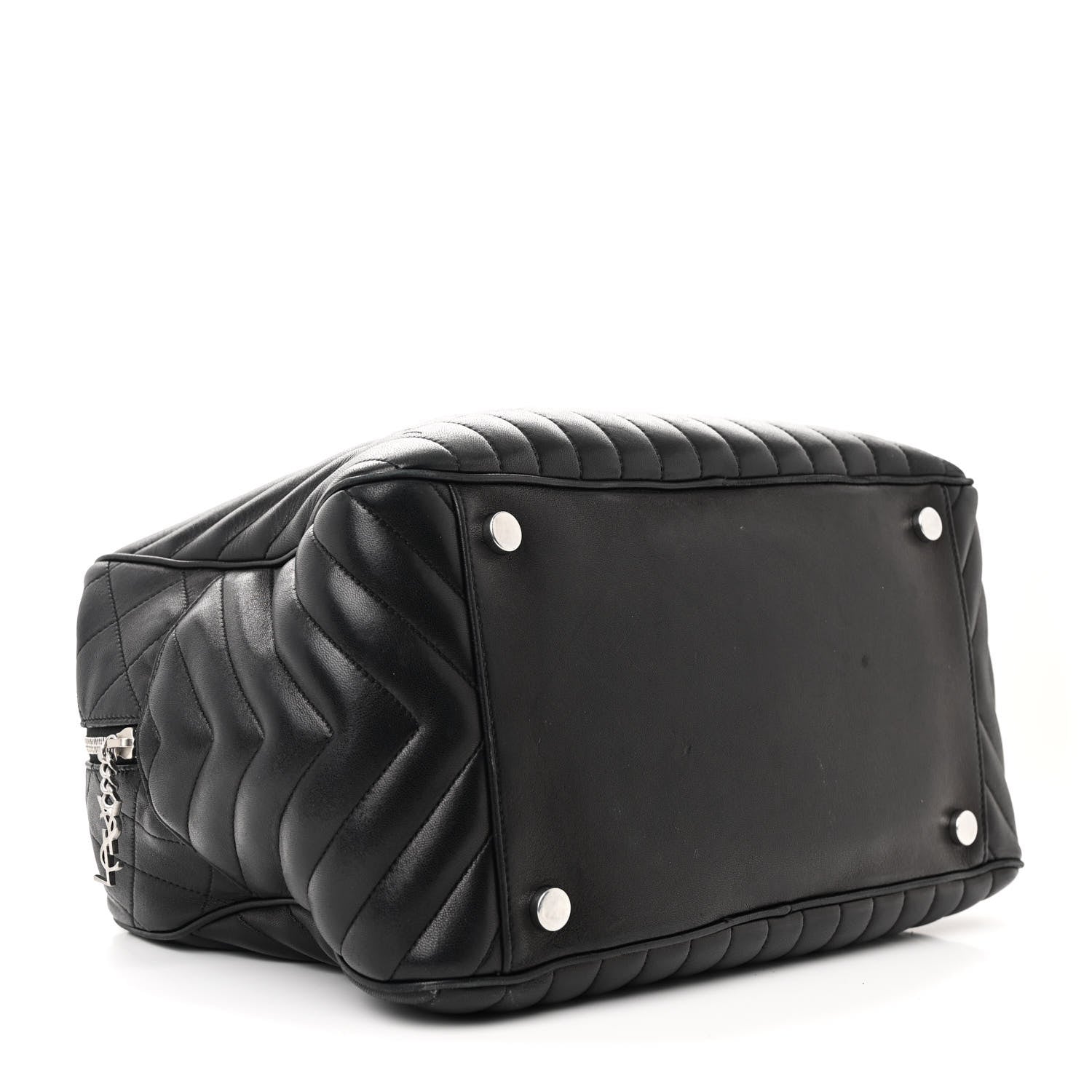 Saint Laurent Lambskin Mixed Matelasse Joan Bowling Bag Black 4 of 12