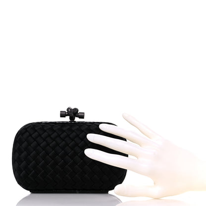 Bottega Veneta Satin Intreccio Impero Ayers Knot Clutch Black 2 of 8