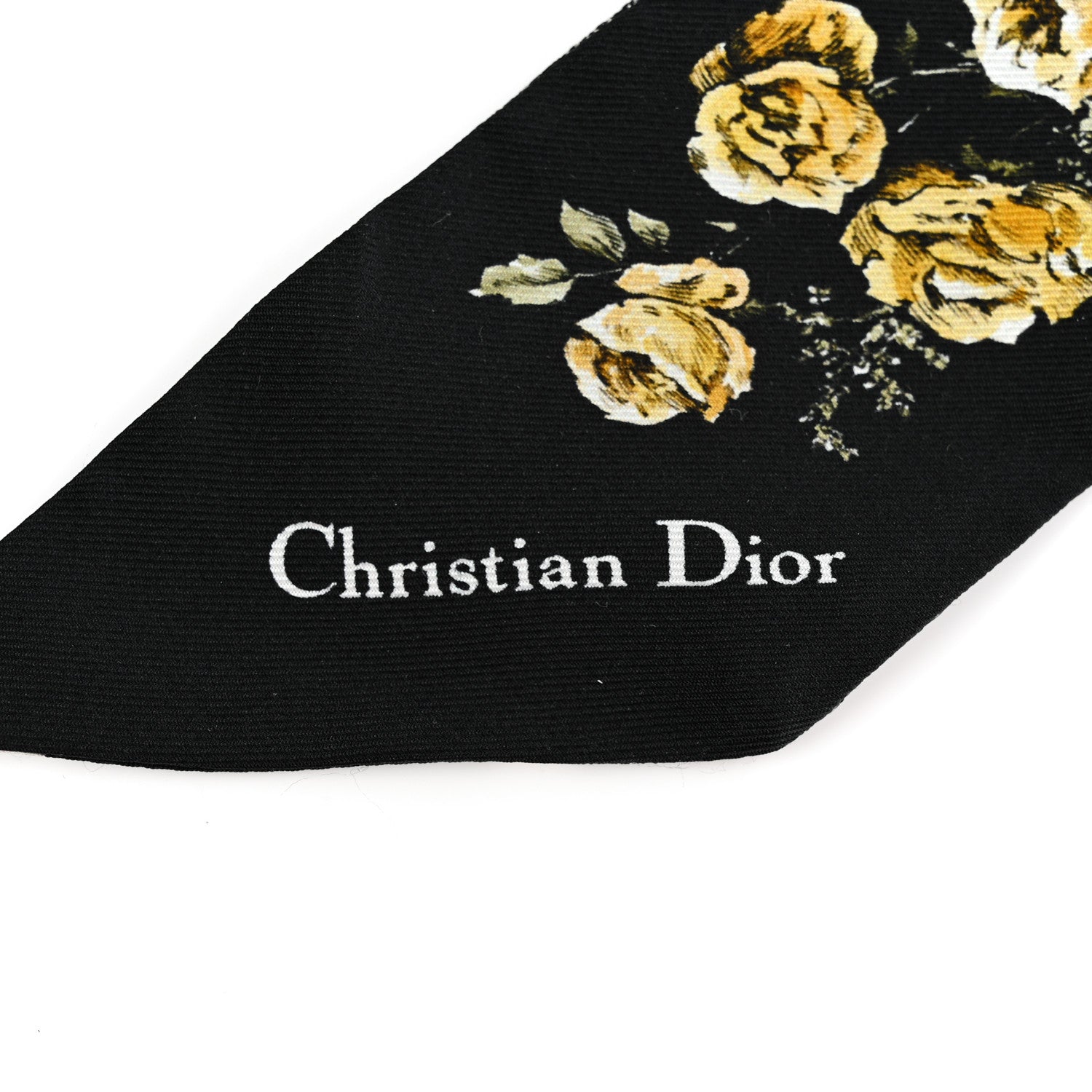 Christian Dior Silk Floral Mitzah Scarf Black 4 of 4