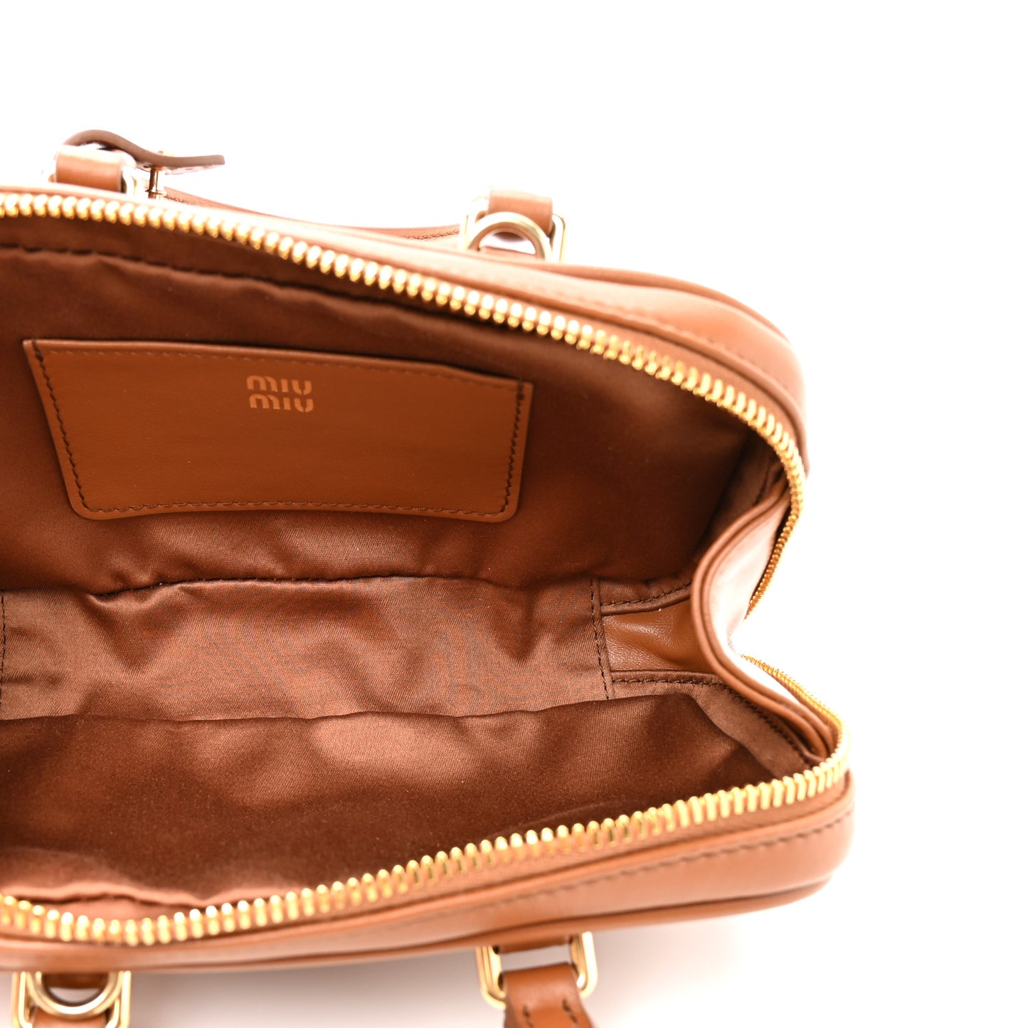 Calfskin Mini Arcadie Top Handle Bag Cognac