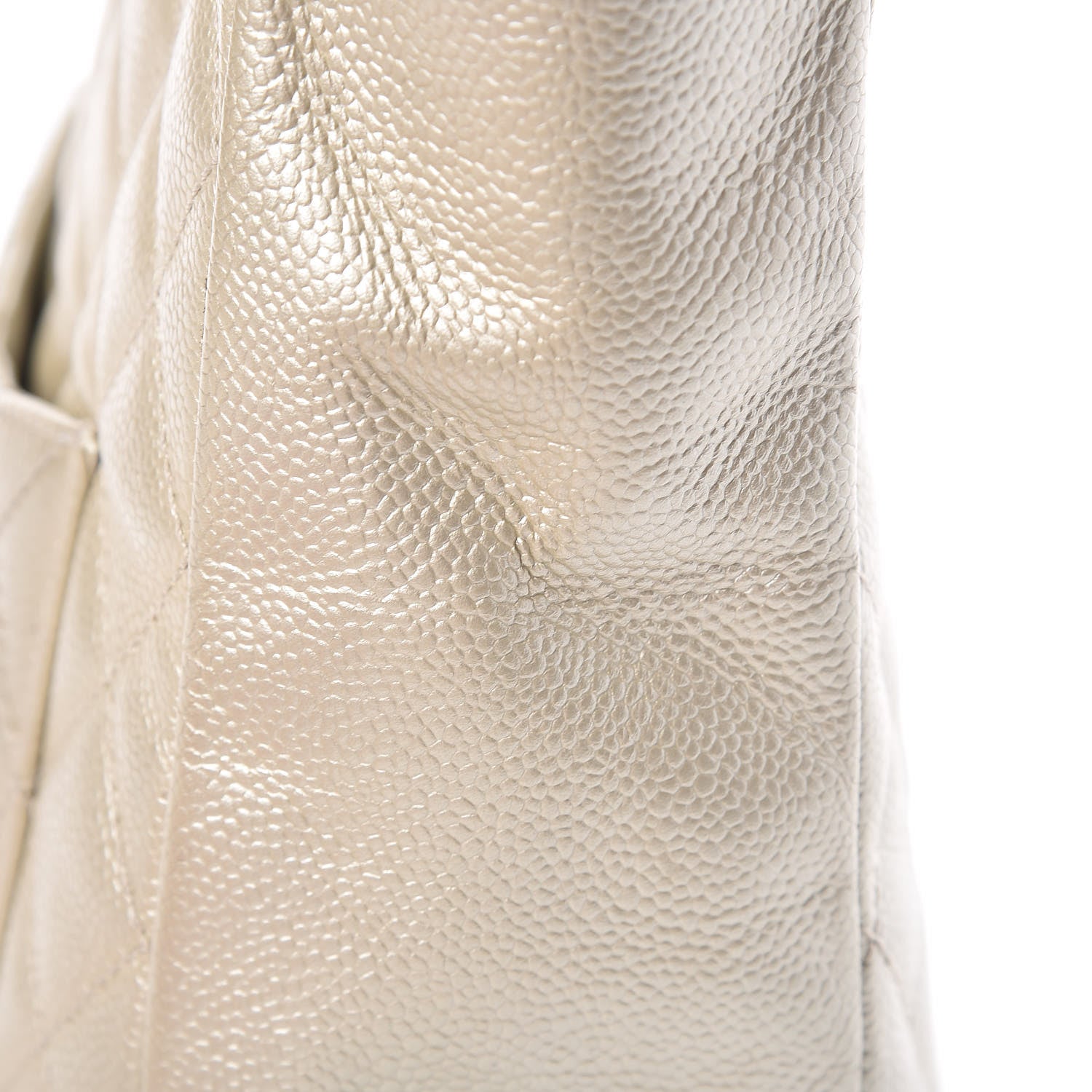 Chanel Metallic Caviar Quilted Petit Shopping Tote PST Pearl 30 of 34