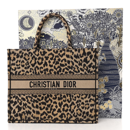Christian Dior Canvas Mizza Embroidered Large Leopard Book Tote Beige 13 of 13