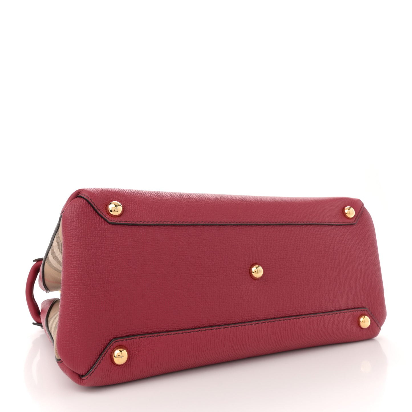 Derby Calfskin House Check Medium Banner Tote Russet Red