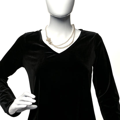 Chanel Pearl Crystal CC Crown Multi Strand Necklace Gold 2 of 6