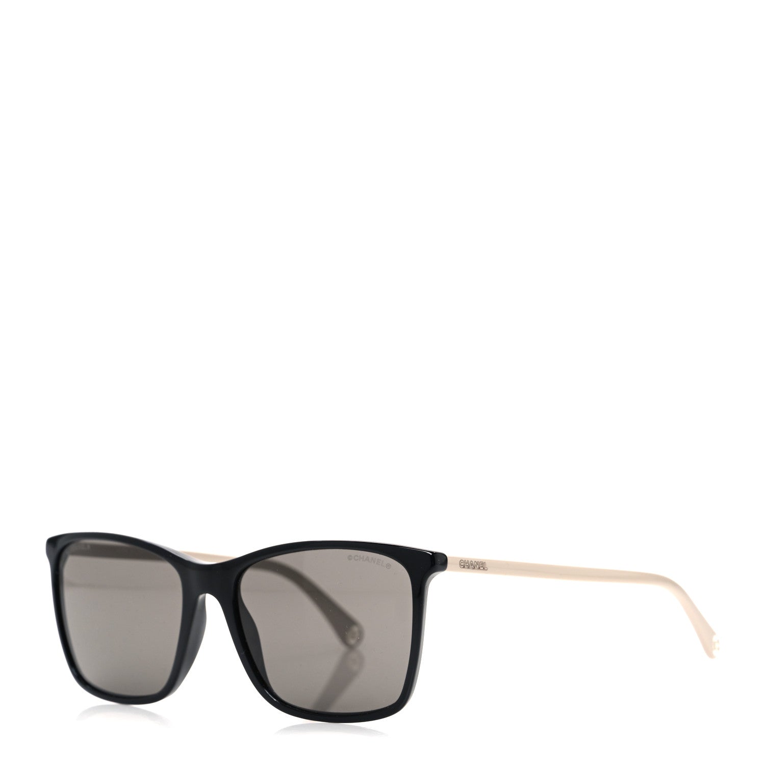 Chanel Acetate Polarized Square Sunglasses 5447-A Black Beige 1 of 8