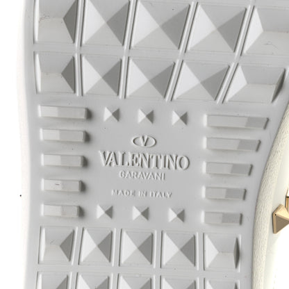 Valentino Garavani Calfskin Untitled Rockstud Sneakers 38.5 White 12 of 15