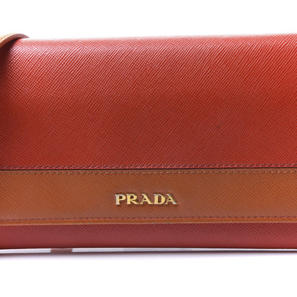 Prada Saffiano Bi-Color Chain Wallet Bacca Rame 8 of 9