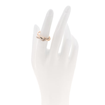 Tiffany 18K Rose Gold Diamond Double Row Knot Ring 53 6.5 2 of 5