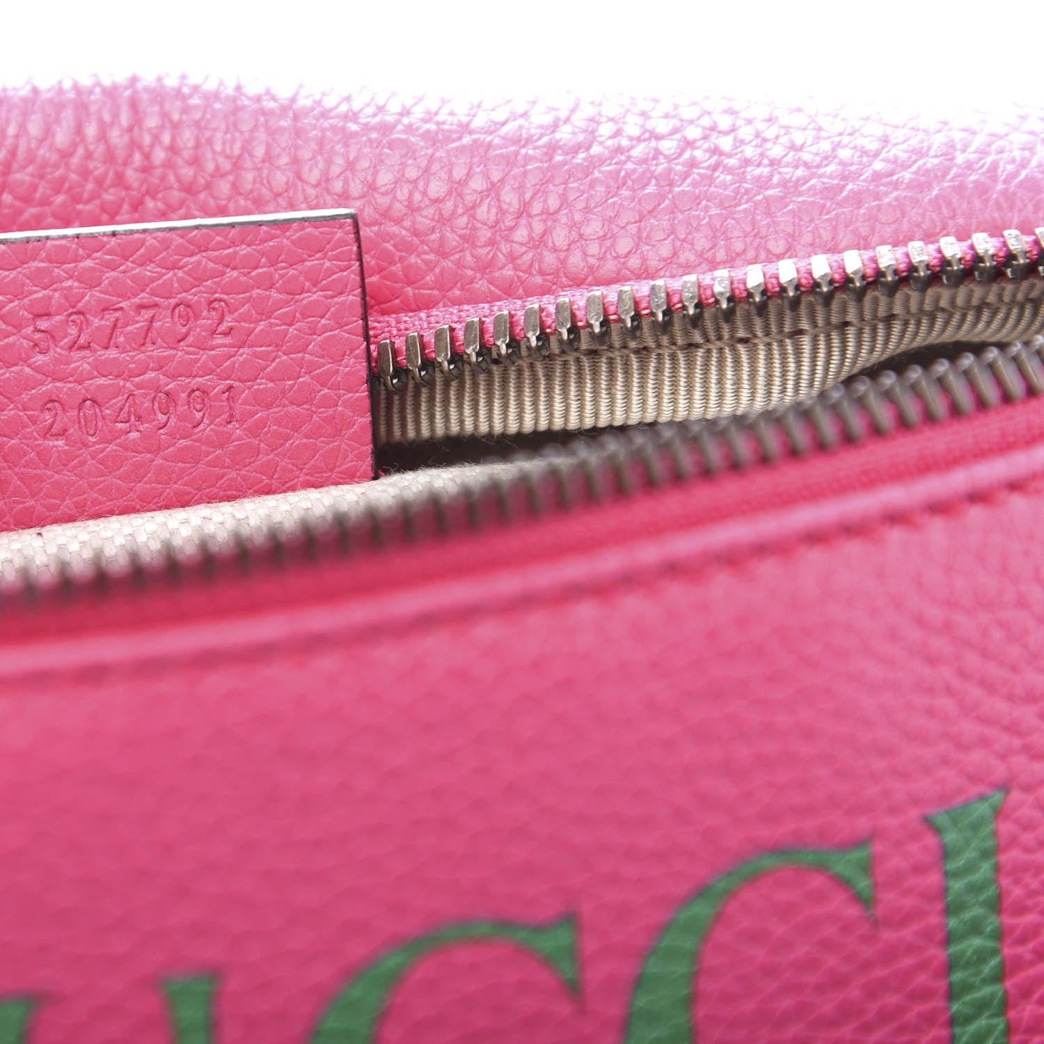 Gucci Grained Calfskin Small Logo Belt Bag Box Pink Green 7 of 11