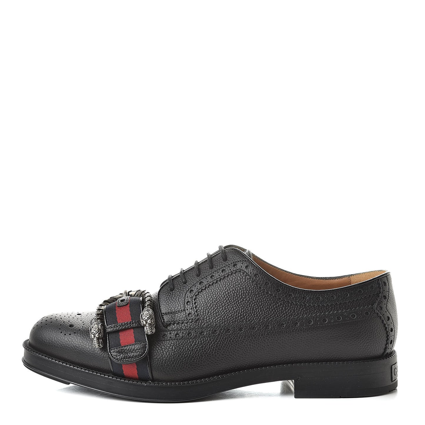Pebbled Calfskin Dionysus Web Mens Martins Shoes 9.5 Black