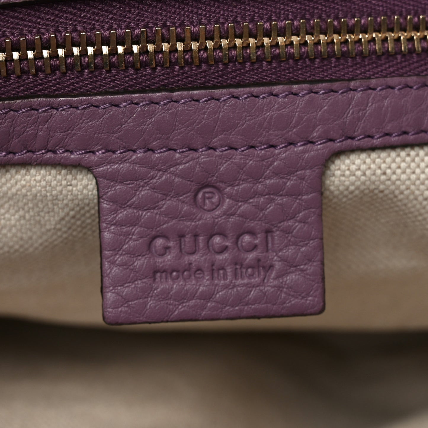 Pebbled Calfskin Medium Bamboo Shopper Tote Purple