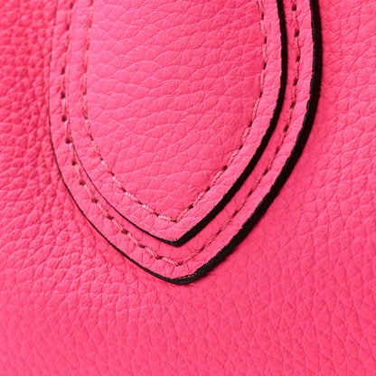 Celine Drummed Calfskin Mini Luggage Fluo Pink 12 of 13