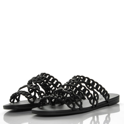 Hermes Rubber Chaine d'Ancre Nude Sandals 35 Black 2 of 9