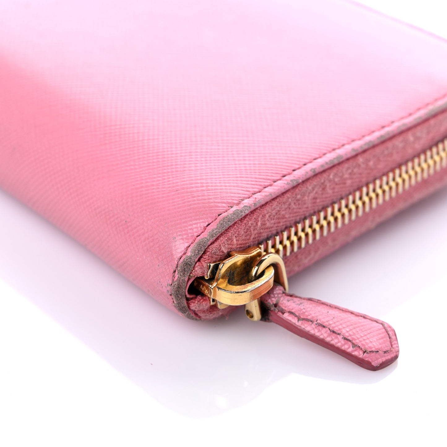 Saffiano Metal Zip Around Wallet Geranio