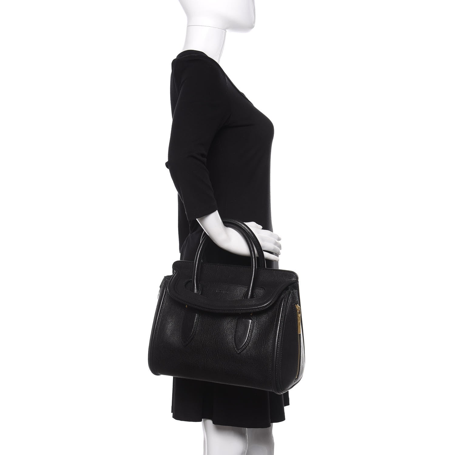 Alexander McQueen Grained Calfskin Small Heroine Black 2 of 9
