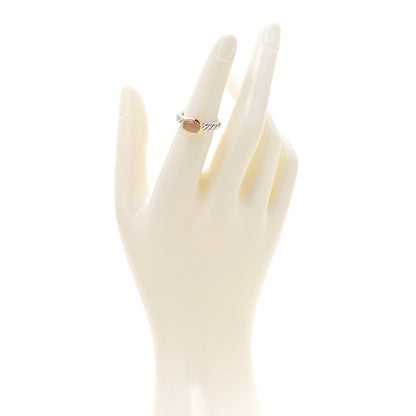 David Yurman Sterling Silver 18K Yellow Gold Pink Moonstone 8mm Noblesse Ring 51 5.75 2 of 5