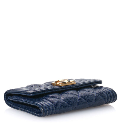Chanel Caviar Quilted Boy Flap Card Holder Navy 4 of 9