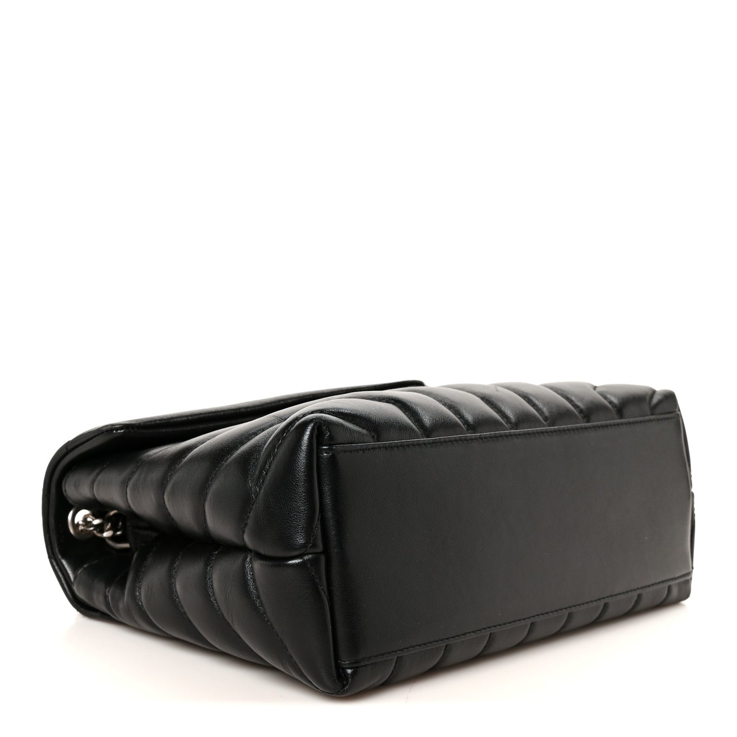 Calfskin Y Quilted Monogram Small Loulou Crossbody Bag Black