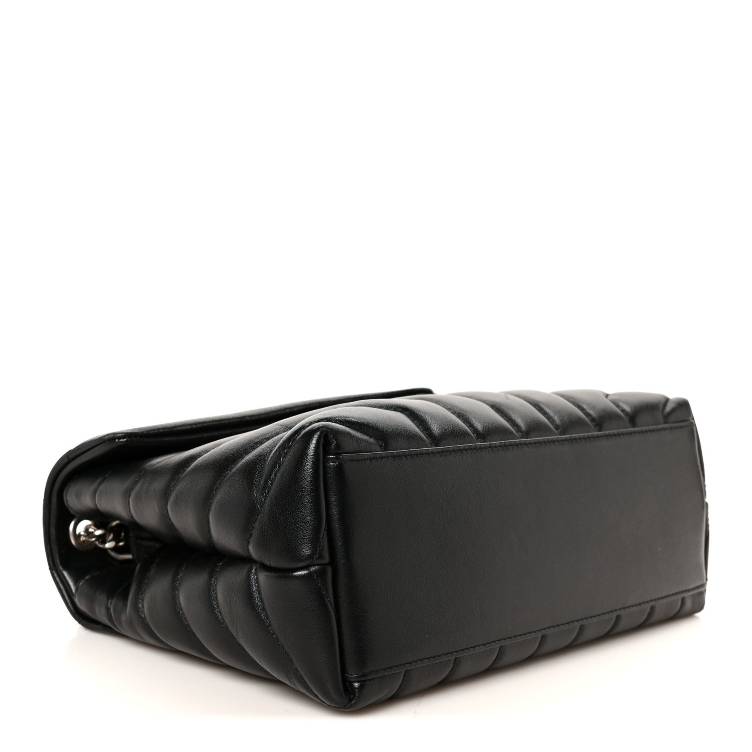Saint Laurent Calfskin Y Quilted Monogram Small Loulou Crossbody Bag Black 4 of 11