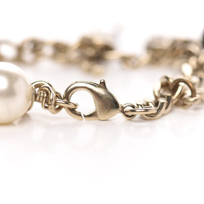 Chanel Pearl Bead CC Venice Charm Bracelet Black Gold 4 of 4