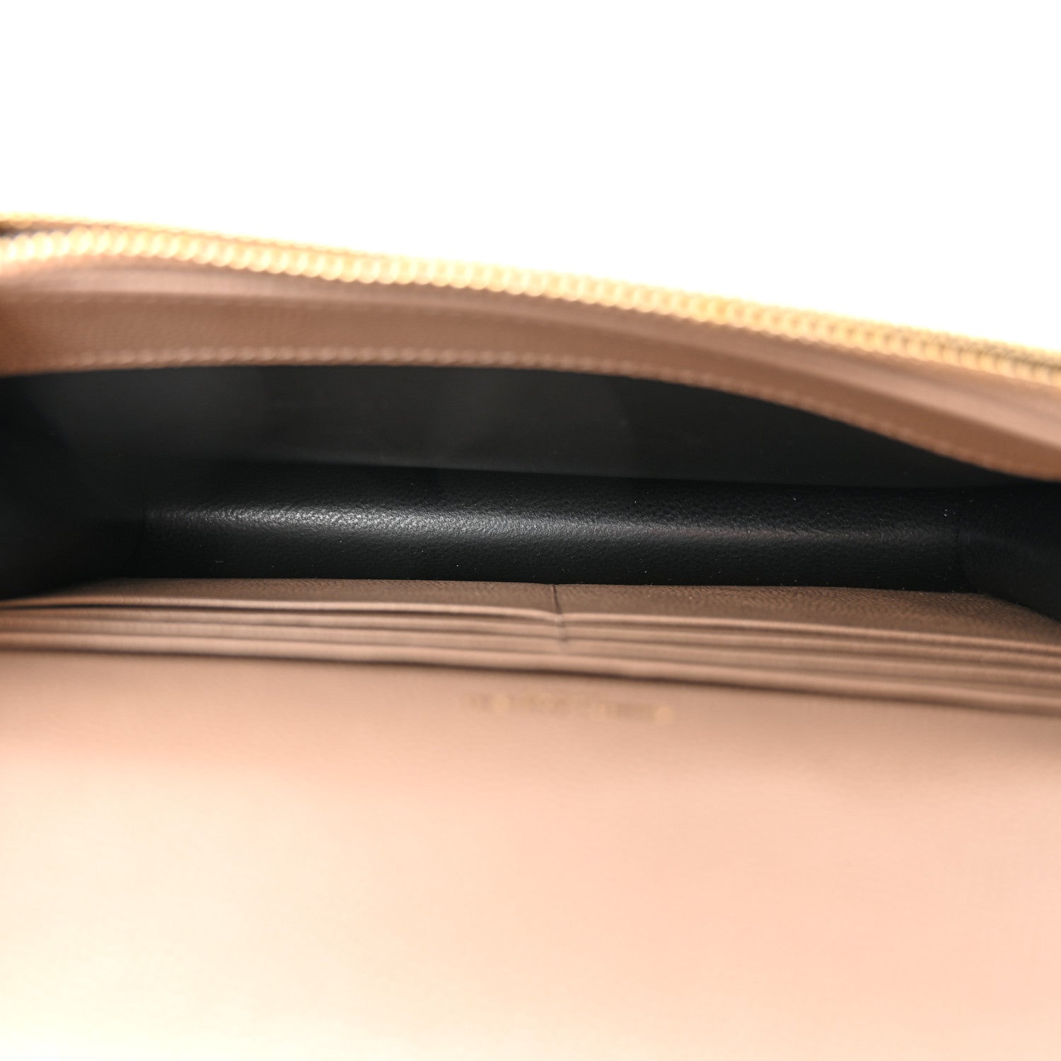 Saint Laurent Grain De Poudre Matelasse Chevron Monogram Envelope Chain Wallet Dark Latte 5 of 11