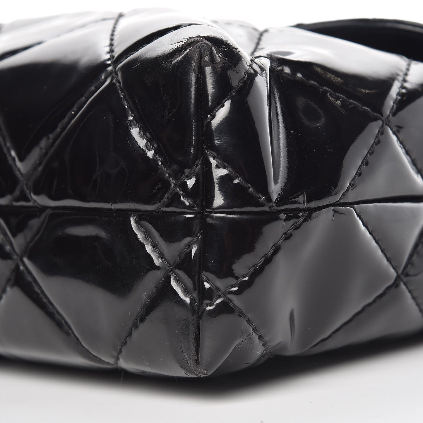 Vinyl Quilted In the Business Flap Bag Black