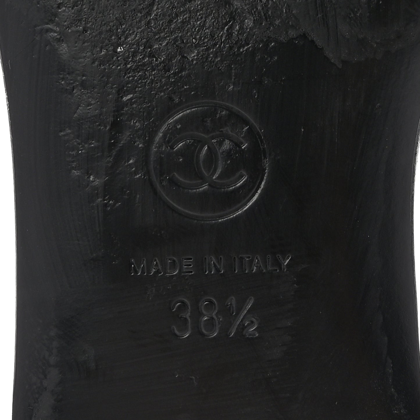 Lambskin Pearl CC Sandals 38.5 Black