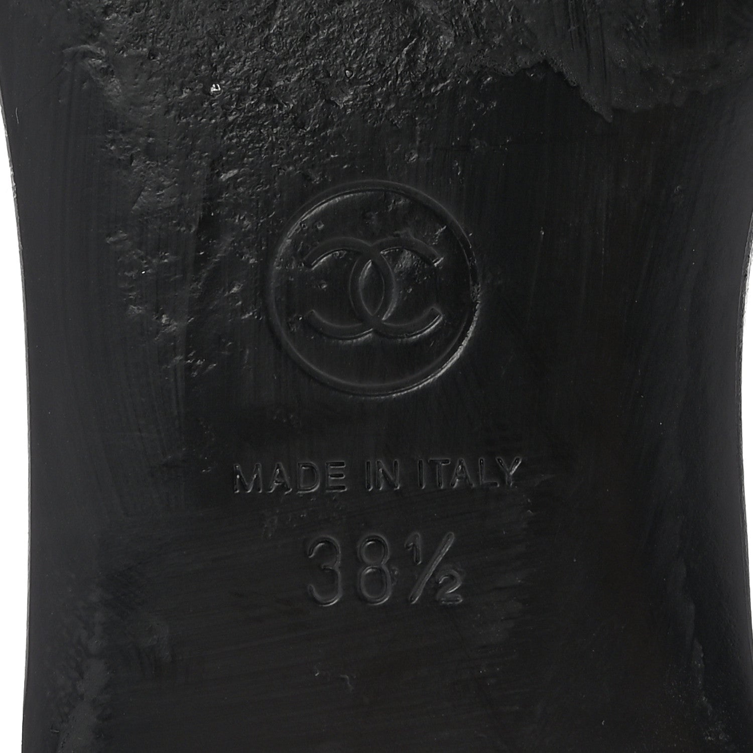 Chanel Lambskin Pearl CC Sandals 38.5 Black 7 of 9