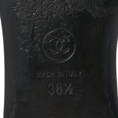 Chanel Lambskin Pearl CC Sandals 38.5 Black 7 of 9