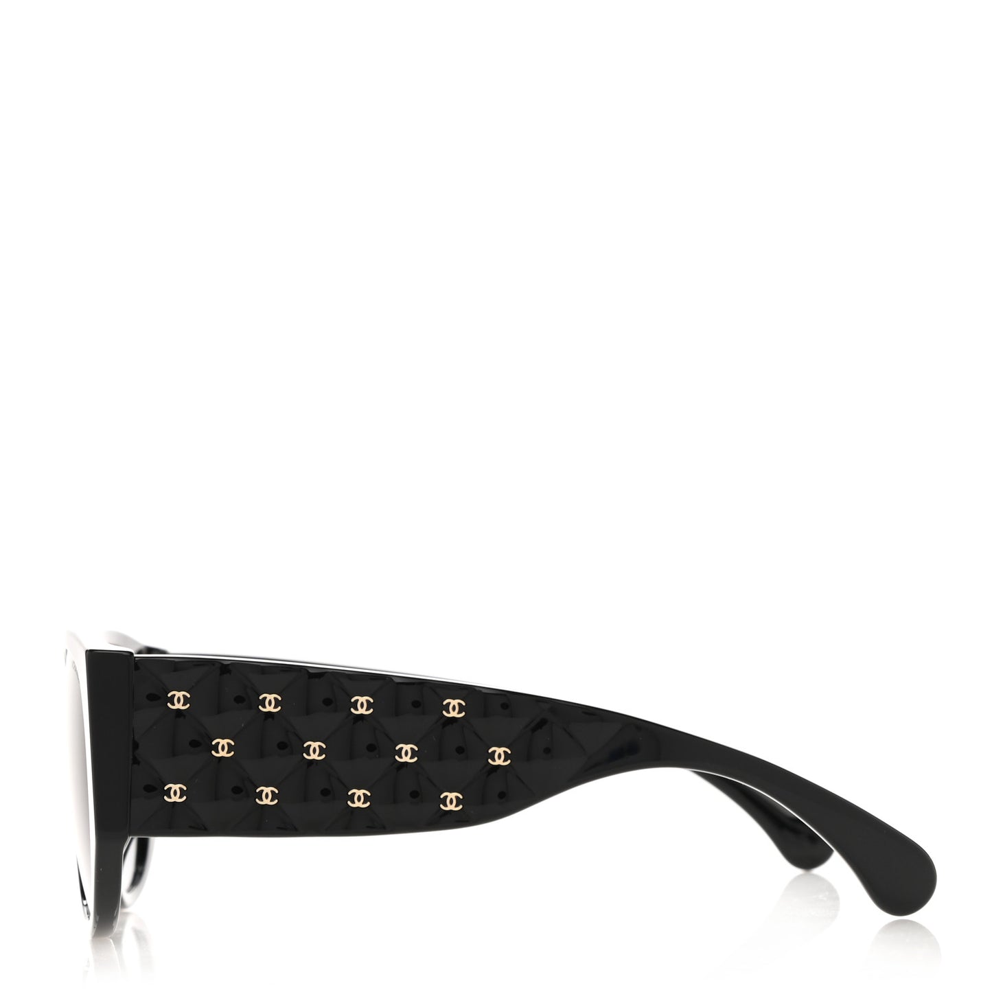Acetate Quilted CC Pilot Sunglasses 71465 Black