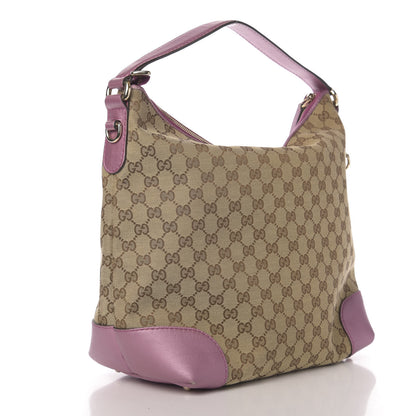 Gucci Monogram Medium Heart Bit Charm Hobo Pink 3 of 10