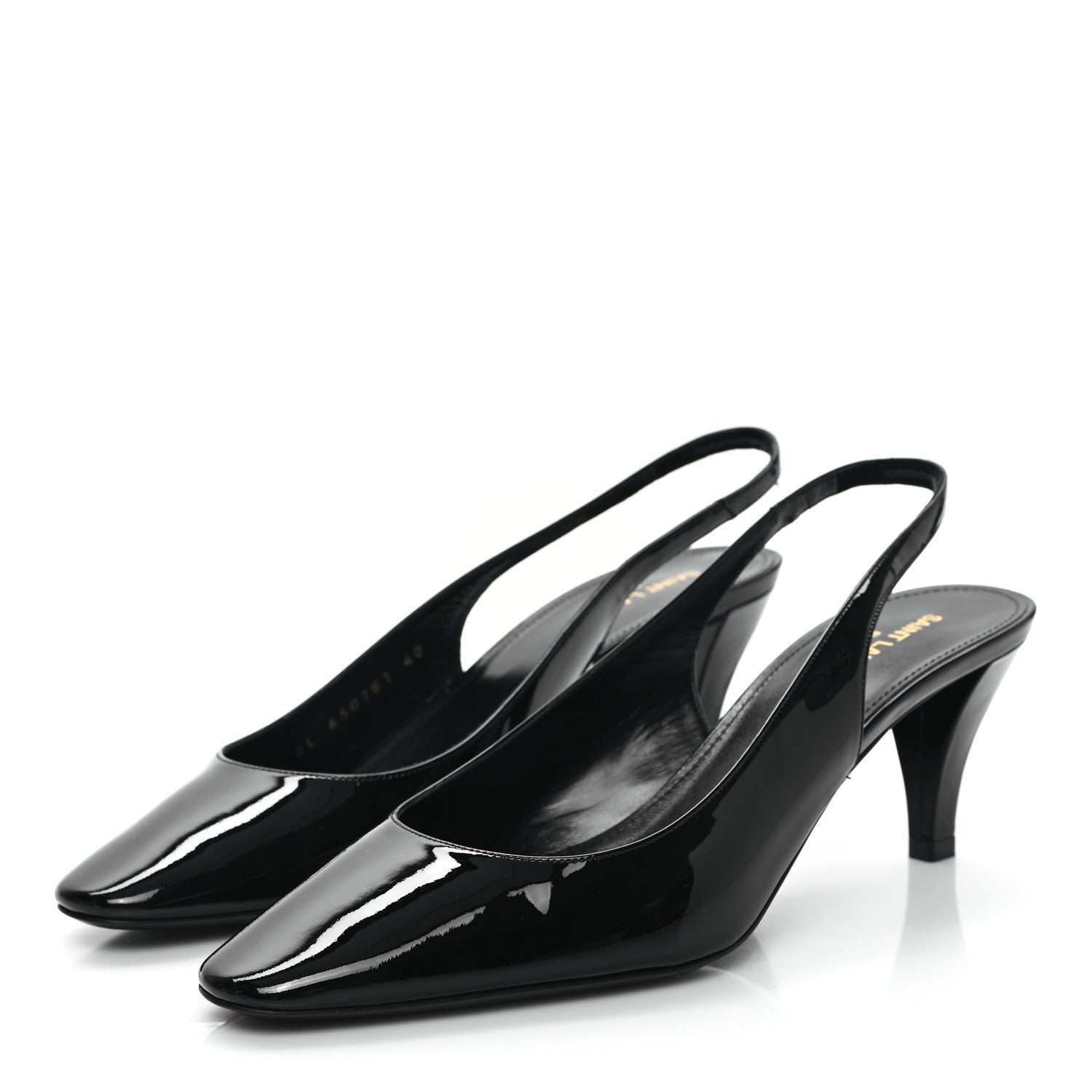 Saint Laurent Vernice Carol 60 Slingback Pumps 40 Black 3 of 11