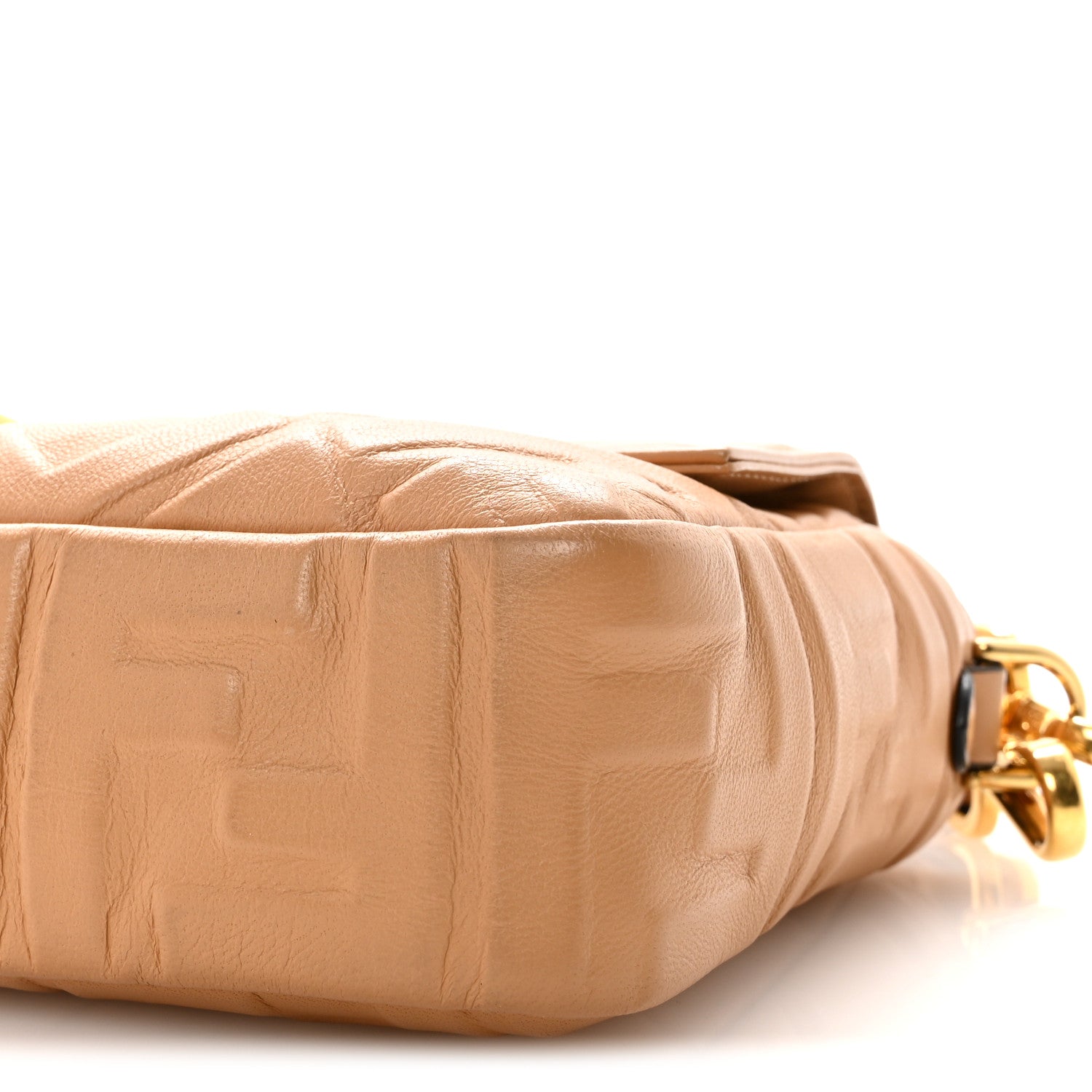 Fendi Nappa FF 1974 Embossed Baguette Miele Scuro 9 of 9