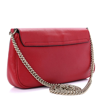 Gucci Pebbled Calfskin Medium Soho Flap Crossbody Tabasco Red 3 of 10