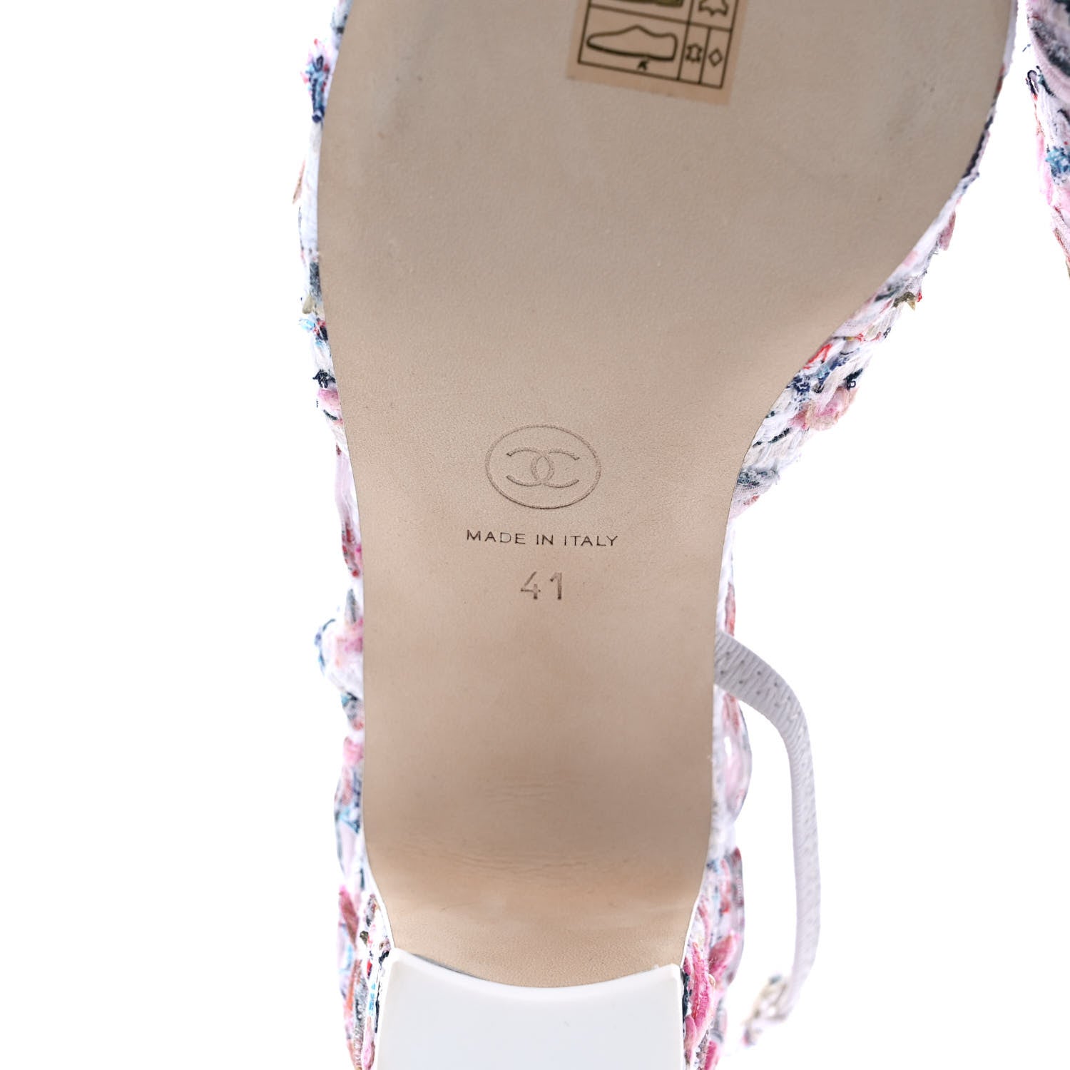 Chanel Tweed Lambskin Cap Toe CC Slingback Pumps 41 White Multicolor 6 of 11