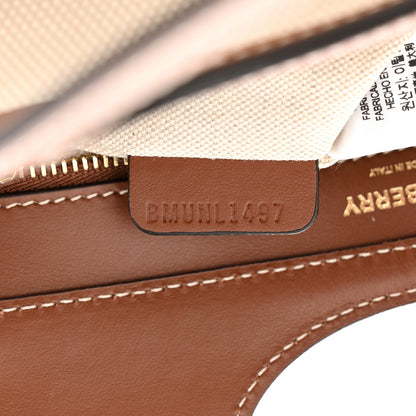 Burberry Canvas Smooth Calfskin Two Tone Mini Pocket Bag Natural Malt Brown 8 of 9
