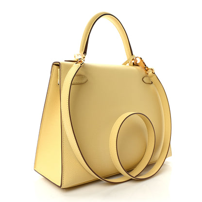Hermes Epsom Kelly Sellier 25 Jaune Poussin 3 of 9