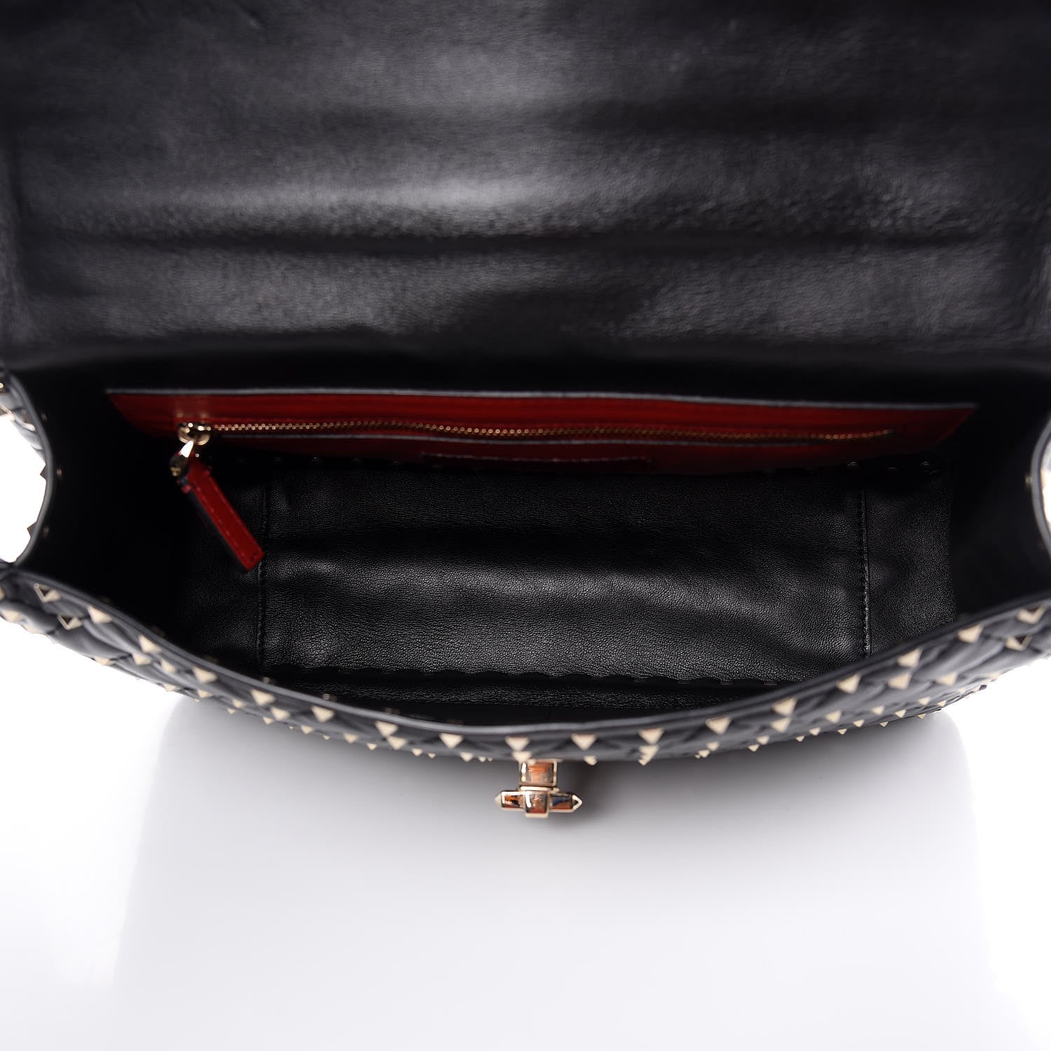 Valentino Garavani Lambskin Large Rockstud Spike Shoulder Bag Black 5 of 10