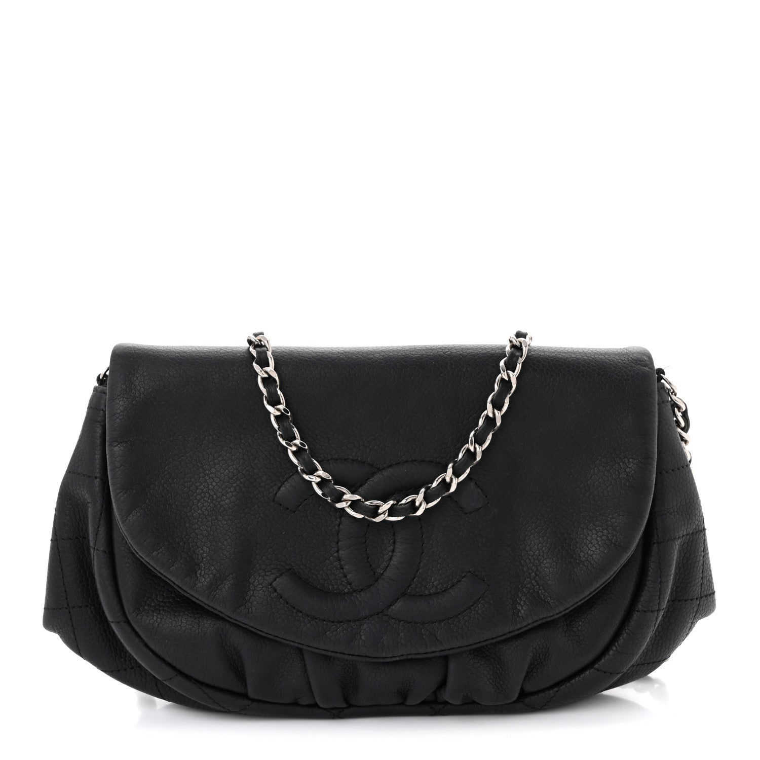 Chanel Lambskin Half Moon Wallet On Chain WOC Black 1 of 11