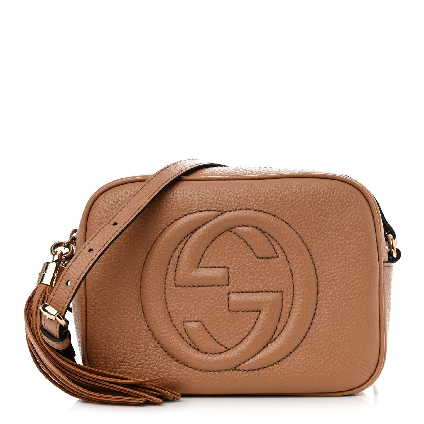 Pebbled Calfskin Small Soho Disco Bag Camelia