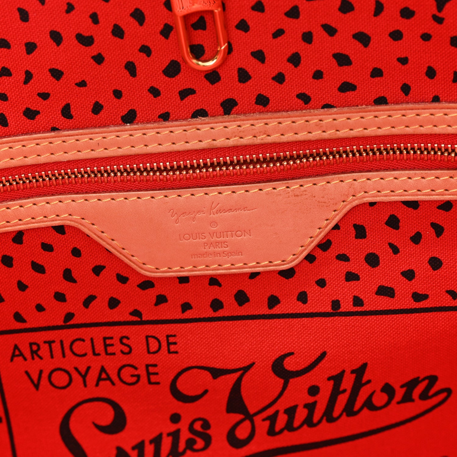 Louis Vuitton Monogram Kusama Waves Neverfull MM Red 6 of 10